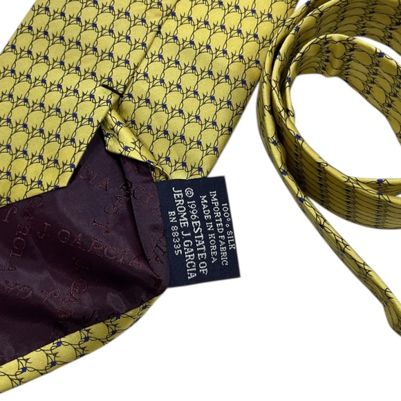 J. GARCIA Yellow Art Silk DESIGNER Tie - Picture 3 of 5